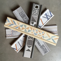 Retro style living room waistline tiles 600 long staircase dado edge line bathroom decorative line top closing line