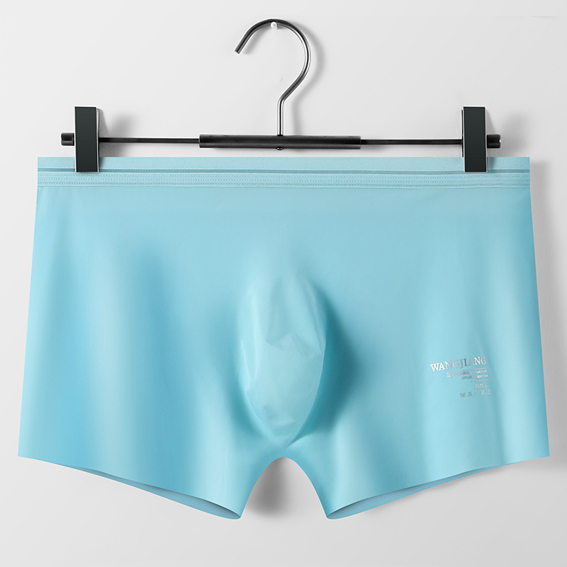 2022 New One-Piece Ice Silk Men's Underwear Seamless Boxer Briefs 3D Molded One-Piece Slim Breathable Cool