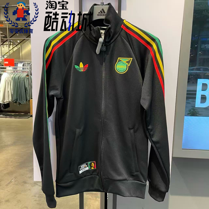 Adidas Official Store Genuine Jamaica Team Retro Football Casual Cultural Jacket Jy5225