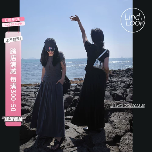 Футболка, юбка в складку, длинная юбка, комплект, большой размер, изысканный стиль