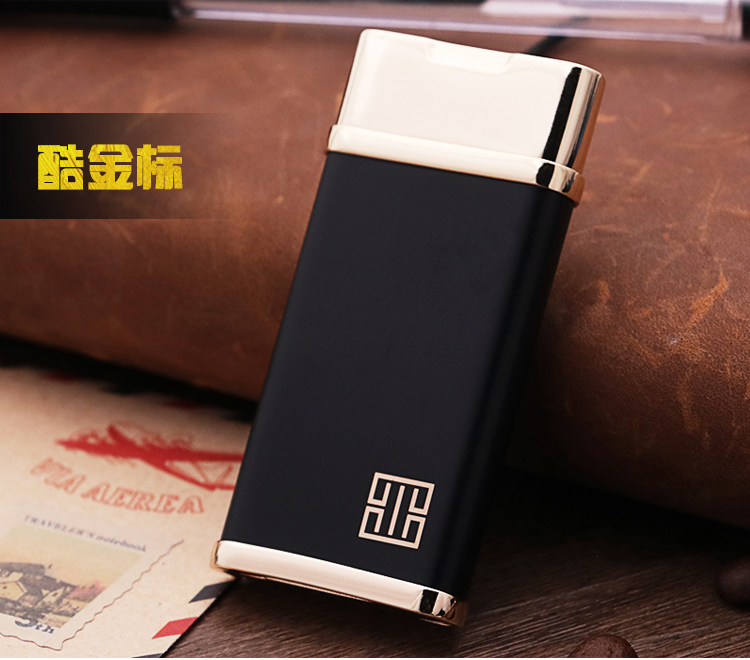 Kho báu mát mẻ phiên bản hẹp của bơm hơi nhẹ Windproof thẳng vào cá tính siêu mỏng cá tính sáng tạo tùy chỉnh để gửi bạn trai bật lửa hình súng