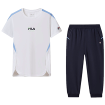 FILA childrens sports suit 2024 new autumn girls middle and large childrens tennis T-shirt tops and pants