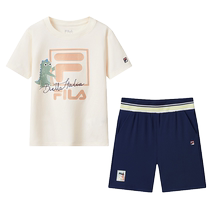 FILA childrens clothing 2024 autumn new childrens tops and pants boys short-sleeved shorts casual suits