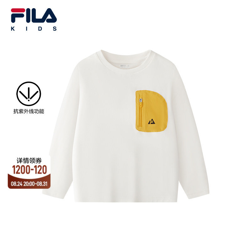 [Anti-Uv] Fila Kidsren's Long-Sleeved T-Shirt 2026 Summer New Style Boys' Tops