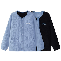 FILA childrens clothing 2024 autumn and winter new lamb velvet jacket for boys and girls warm double-sided cotton jacket