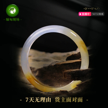 Myanmar on-site high-end A-goods 56 ring mouth ice species floating green fluorescent natural old pit emerald with certificate