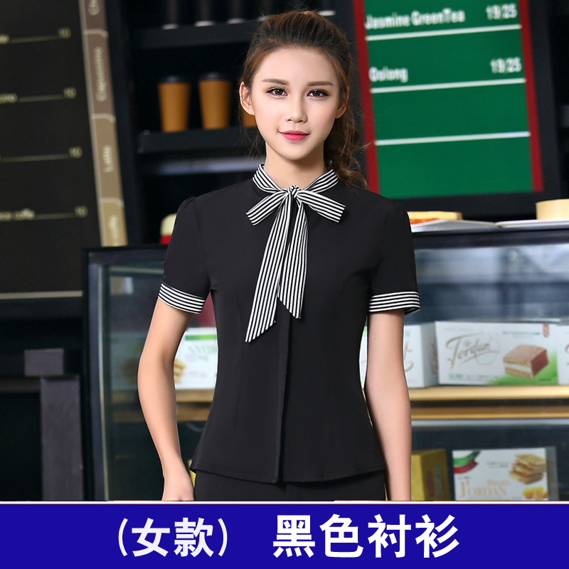 Khách sạn cáp treo tiếp viên nữ của nhà hàng ăn uống cafe Si nhà hàng nam giới và phụ nữ mùa hè workclothes quán cà phê ngắn tay