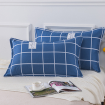 Thickened pure cotton pillowcase pair of clothes 48cm74 all-cotton clip cotton pillowcase home dorm zipped pillow leather single