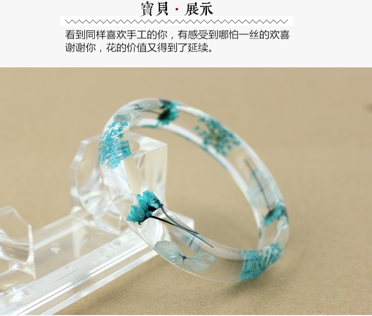 Bất flower resin bracelet nữ cá tính vĩnh cửu hoa vòng đeo tay nữ sinh viên hoa khô vòng đeo tay thực vật mẫu vòng tay