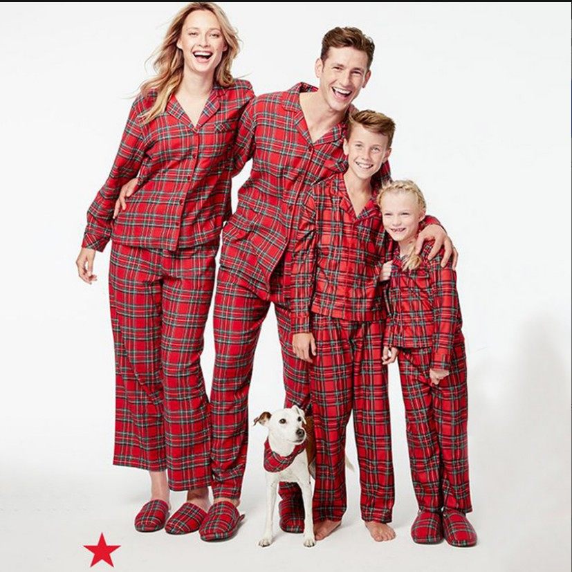 🎉 A must-have for family warmth! kaka family plaid home wear suit, fall ...