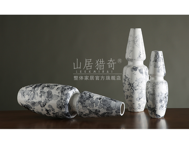 Nordic marble, ceramic vase dry flower flower arranging flower implement the table sitting room adornment furnishing articles or waist bottles