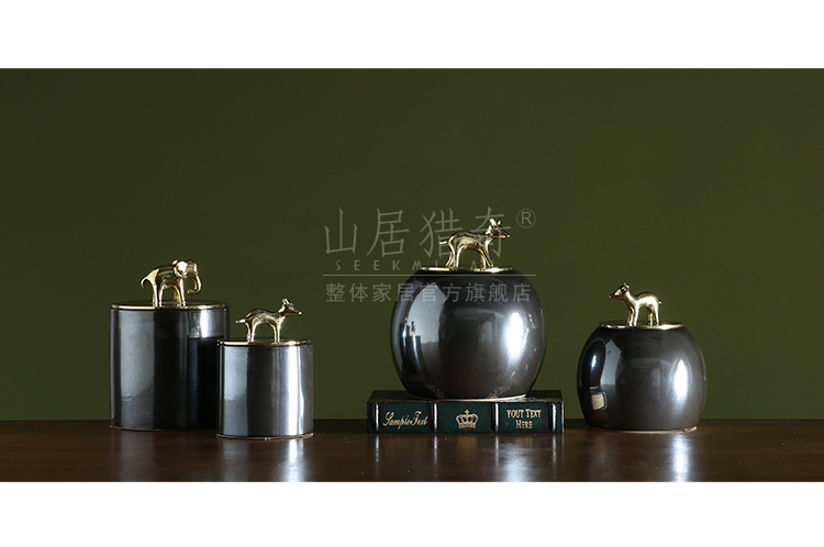 I sitting room furnishing articles ceramic table storage tank lanbo American household soft adornment puppy dome tank