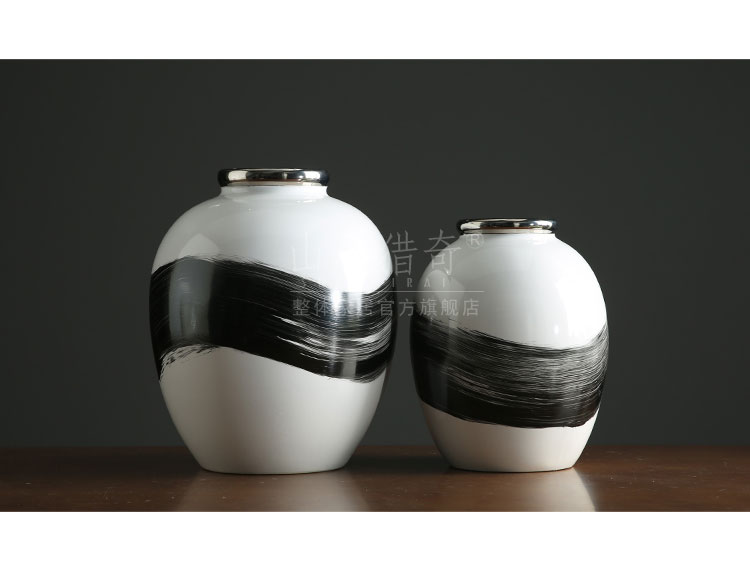 I Chinese ink painting ceramic vase fashion contracted sitting room ark adornment furnishing articles pottery flower arranging flowers