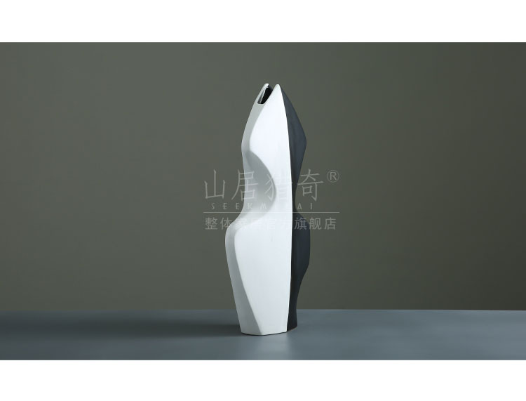 Northern wind household soft outfit, black and white ceramic vase creative furnishing articles contracted sitting room porch ark of dry flower receptacle