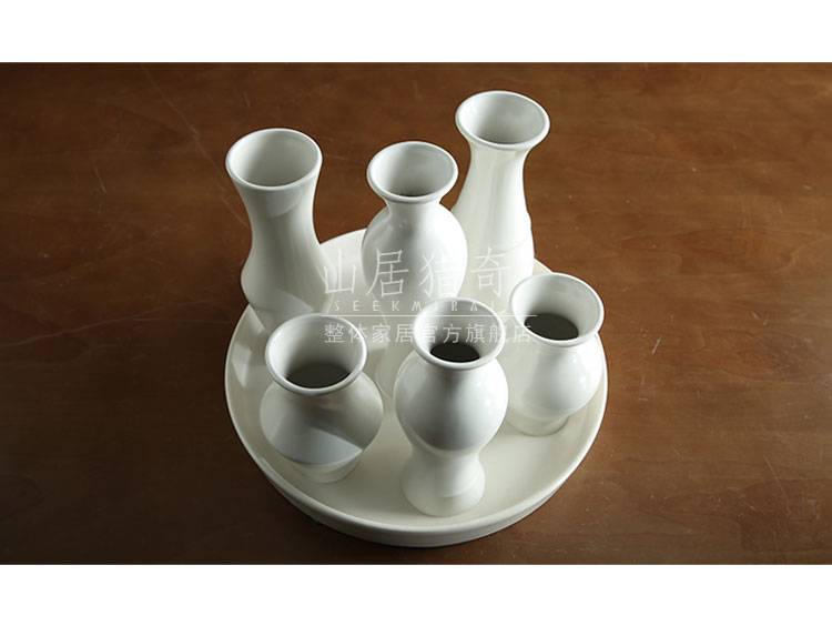 The Nordic ins small white is pure and fresh and ceramic vase mesa adornment tray was creative art flower arranging flower vase