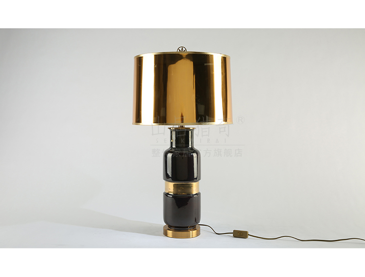 Postmodern designer example room adornment bedroom berth lamp Chinese style living room ceramic belt bottle lamp