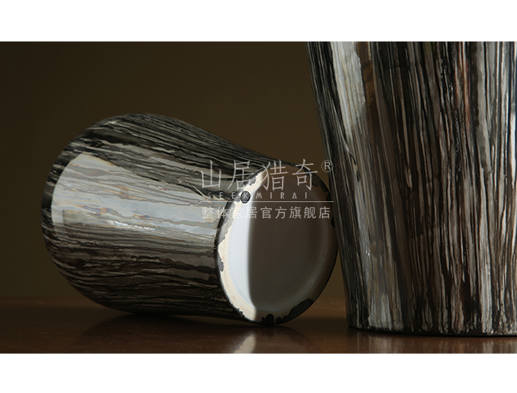 New Chinese style household act the role ofing is tasted grey wood grain ceramic vase furnishing articles large pot flowers, flower arranging furnishing articles sitting room