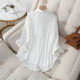 ເສື້ອຢືດ Tencel ອ່ອນໆສຳລັບຜູ້ຍິງທີ່ມີການອອກແບບ drapey niche spring and autumn all-match casual white bottoming shirt slimming top