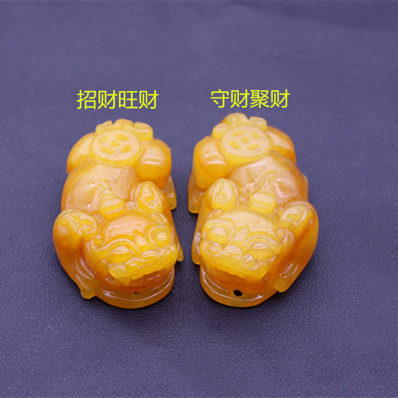 开光貔貅吊坠翡翠黄龙玉玉石项链天然A货玉貔貅挂件男女款玉坠