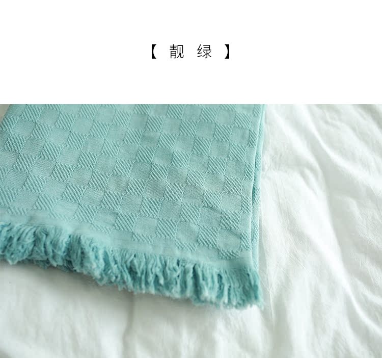 Bắc Âu bông văn phòng đơn nap chăn rắn màu điều hòa không khí chăn giường đuôi thường khăn choàng xe du lịch máy bay chăn - Ném / Chăn chăn nhung mỏng