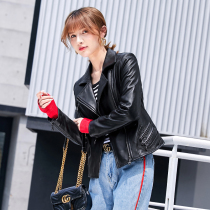 Haining Sheepskin leather leather coat womens coat short slim thin Haining motorcycle leather jacket spring and autumn new clothes