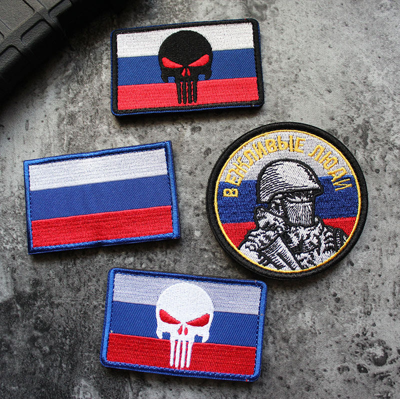 Russian flag Soviet Union Gruu embroidery Velcro chapter armband Punisher camouflage bag stickers morale patch