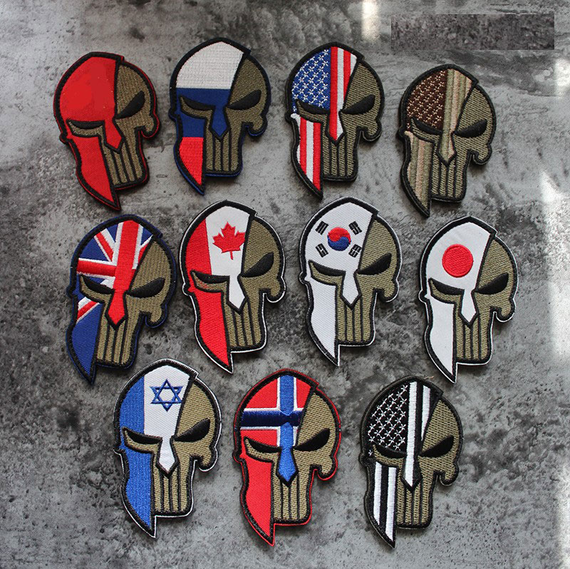 Spot Helmet Punisher Armband Russian Flag Velcro Embroidery Badge Army Fan Outdoor Sticker DIY Sewing