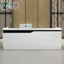 Guangzhou Fashion Creative Baking Lacquer Greeting Bentdesk Company Front Desk Brief Bar Desk Collection Silver Desk Plate reception consultation desk