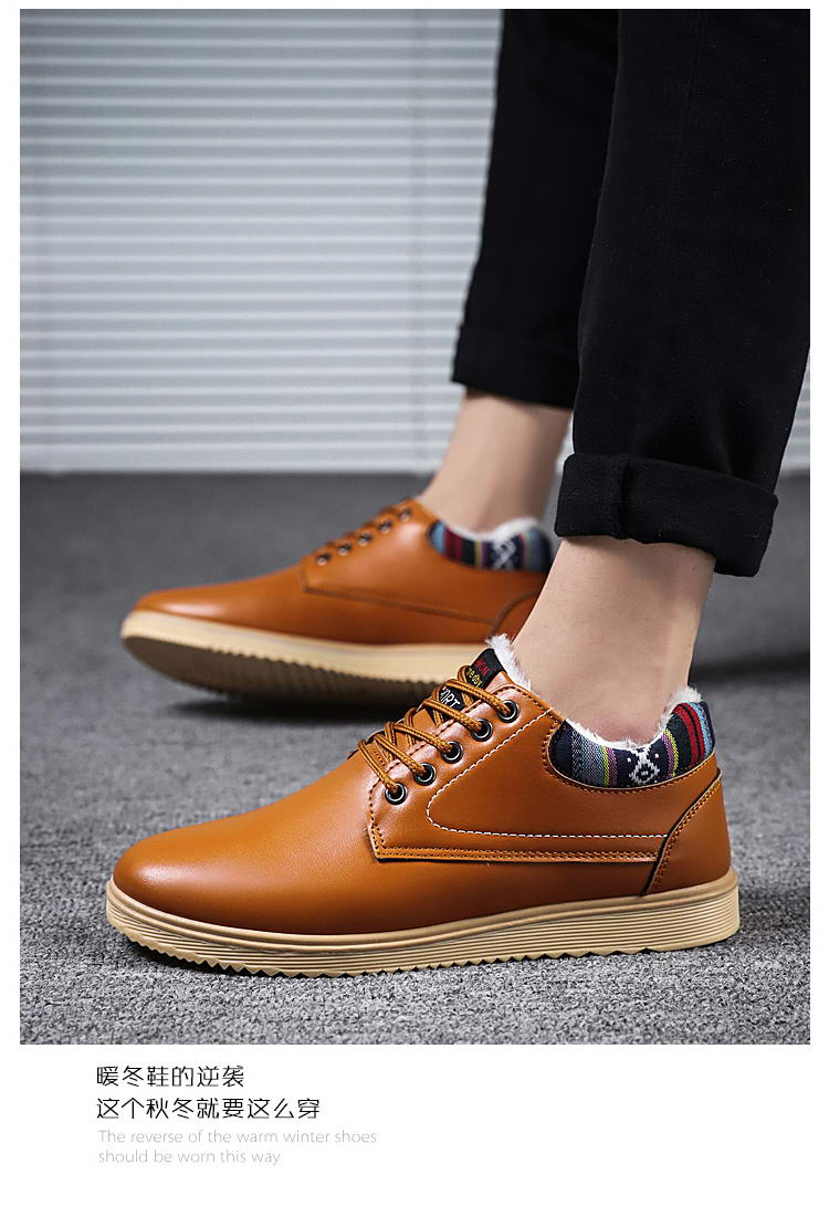 Giày tuyết nam mùa đông ấm áp cộng với giày nhung cotton Giày đế thấp cho nam Giày công sở không thấm nước Phiên bản Hàn Quốc của xu hướng giày nam giày lacoste nam