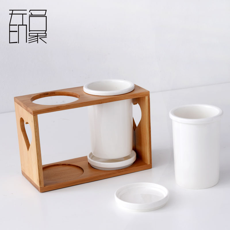 Unknown impression contracted ceramic tube of chopsticks chopsticks box shelf household kitchen drop the spoon to receive