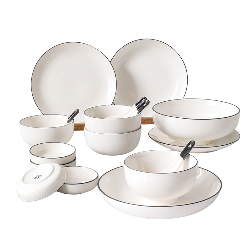 Nordic ceramic tableware suit dishes home dishes contracted to use Japanese plate combination of four people