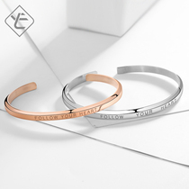 Sterling silver bracelet Female couple bracelet A couple of models rose gold 999 foot silver bracelet male send girlfriend gift