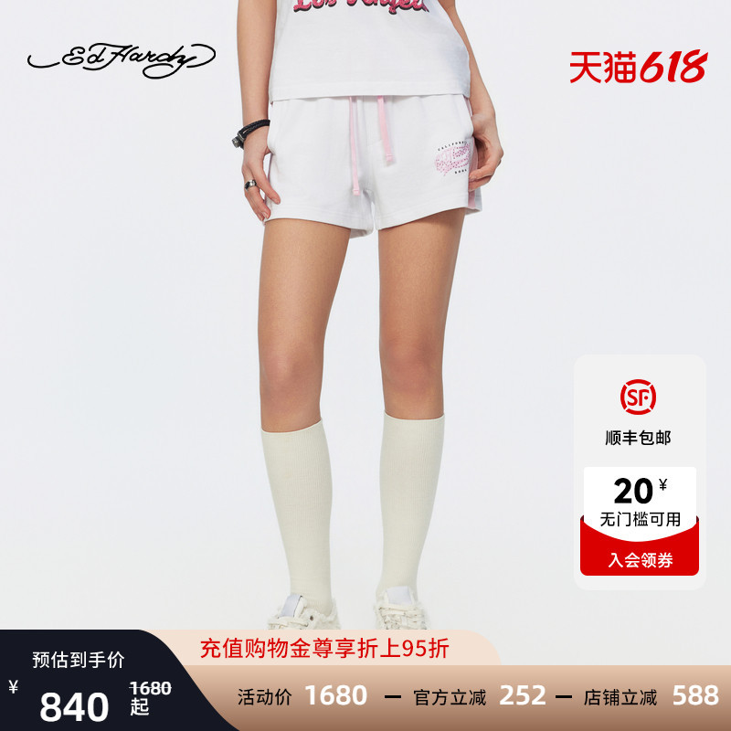 Ed Hardy 2026 Summer New Women's Rhinestone Shorts E1Stw208 Ed Hardy 2026 Summer New Women's Rhinestone Shorts E1Stw208