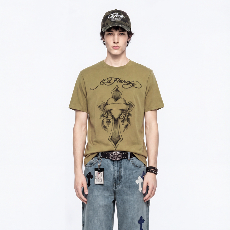 【Special 70% off】Ed Hardy Summer Men's Vintage Cross Water Ink Print Short Sleeve T-Shirt 【Special 70% off】Ed Hardy Summer Men's Vintage Cross Water Ink Print Short Sleeve T-Shirt