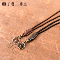 Zi Yi]Hang mobile phone case hang neck card cover key anti-loss lanyard comfortable bold creative simple elastic polyester