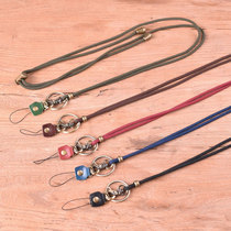 Ziyi]Multi-function lanyard hanging mobile phone shell hanging neck oblique cross card cover key anti-loss rope bold creative simplicity