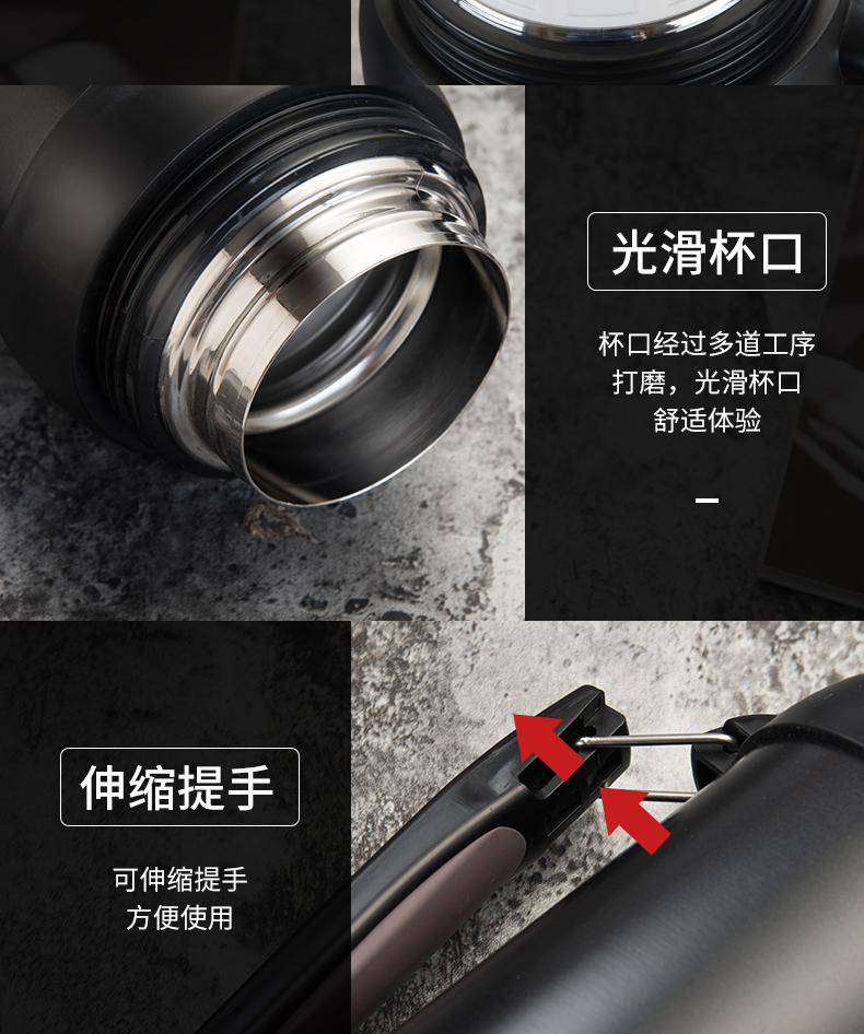 Bình đun nước công suất lớn Fuguang ấm đun nước ngoài trời bằng thép không gỉ chai lớn ly nam và nữ xách tay du lịch 1000ml - Tách bình inox đựng nước