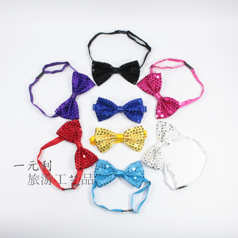 Bow Tie Korean Streets Dance Magic Show Dance Stage Show Sequin Bow Tie Beads Adult Kids Straps