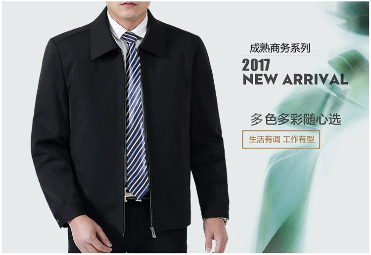 Cha trung niên mới mặc cộng với nhung năm sinh mùa thu áo khoác trung niên cha mặc áo khoác nam