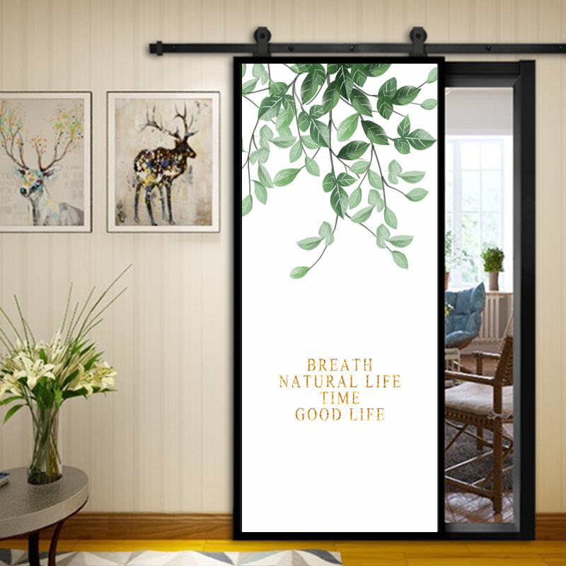 ins Nordic style barn sliding door bag door sticker whole sheet self-adhesive PVC thickened waterproof scrubbable furniture patch