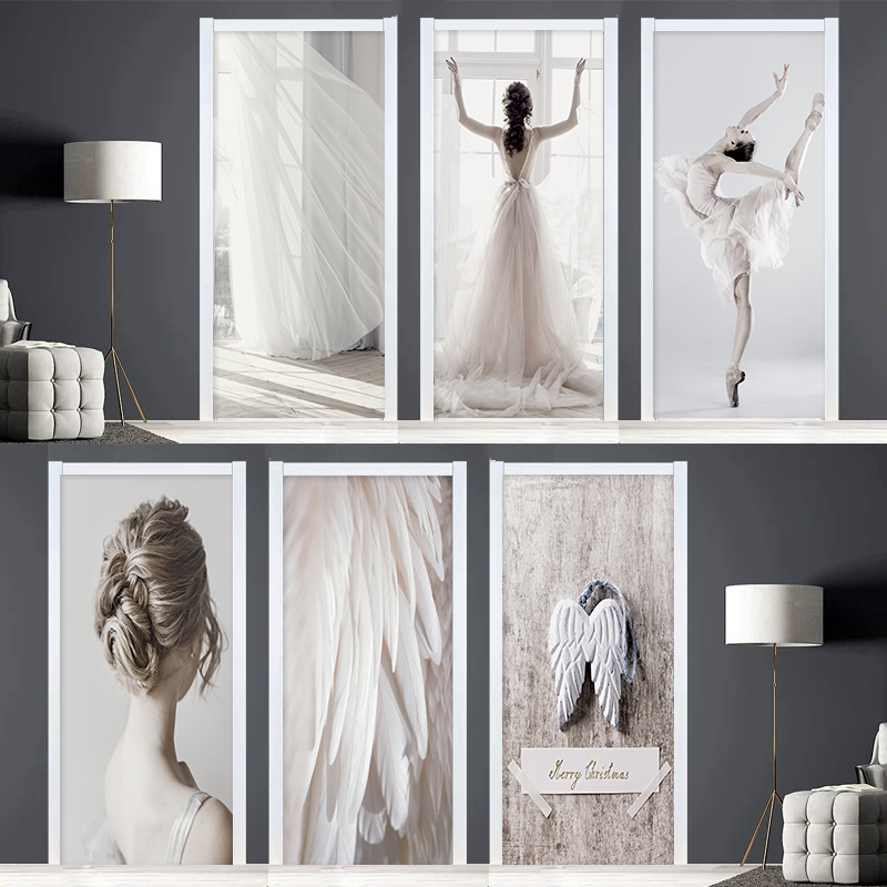 Creative Nordic door stickers Self-adhesive whole Wardrobe Door Sticker door Decorative Dressing Room Waterproof Retrofit Film