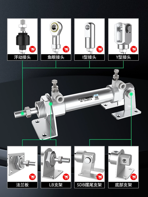 xy lanh khí nén 1 chiều Xi lanh khí nén nhỏ bằng thép không gỉ C85/MI10/12/16/20/25/32/40-50/75/100CA xylanh khí nén xi lanh khí nén xoay