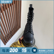 ABaojiu Gluten Bottom Round Head Strap Genuine Leather Martin Boots Woman Autumn Winter New 10 Holes Lychee Tattoo Soft Leather Short Boots