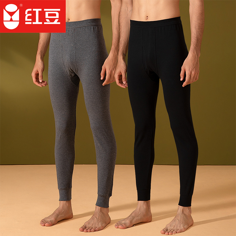 Red Bean Sanitary Pants Men's Pure Cotton Autumn Winter Comfort Full Cotton Two Dress 100% Cotton Soft And Soft Warm Inner Hitch Warm Pants