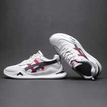 Mens shoes 2022 spring new leather sports casual shoes all-match breathable lace-up sneakers mens Korean version trendy mens shoes