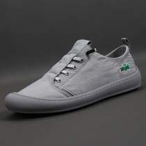 Autumn mens shoes breathable slip-on canvas shoes mens thin soft-soled casual shoes crocodile shoes all-match trendy mens sneakers