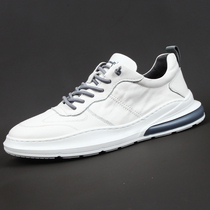 2021 new mens shoes spring and autumn Korean version trendy breathable casual sneakers slip-on genuine leather small white shoes mens leather shoes