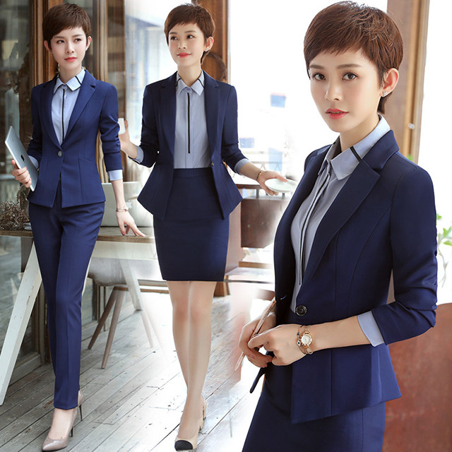 Autumn and winter new work clothes skirt suit suit fashion temperament shirt ol business dress hotel work clothes tide