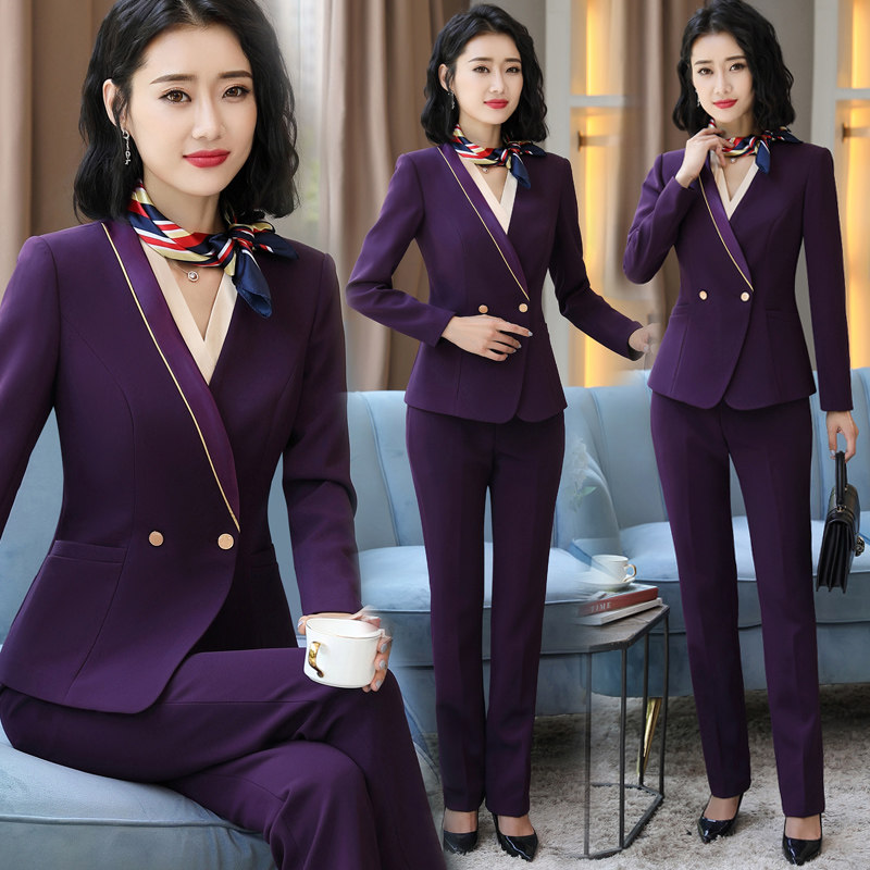 Autumn and winter hotel hotel waiter uniform work clothes suit suit female business formal dress beautician work clothes tide
