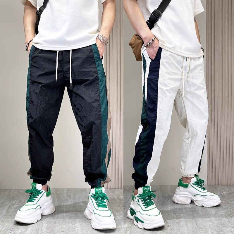 Summer 2026 Lightweight Quick-Dry Casual Pants for Men, Trendy Brand Color-Blocked Jogger Sports Pants, Outdoor Hiking Pants